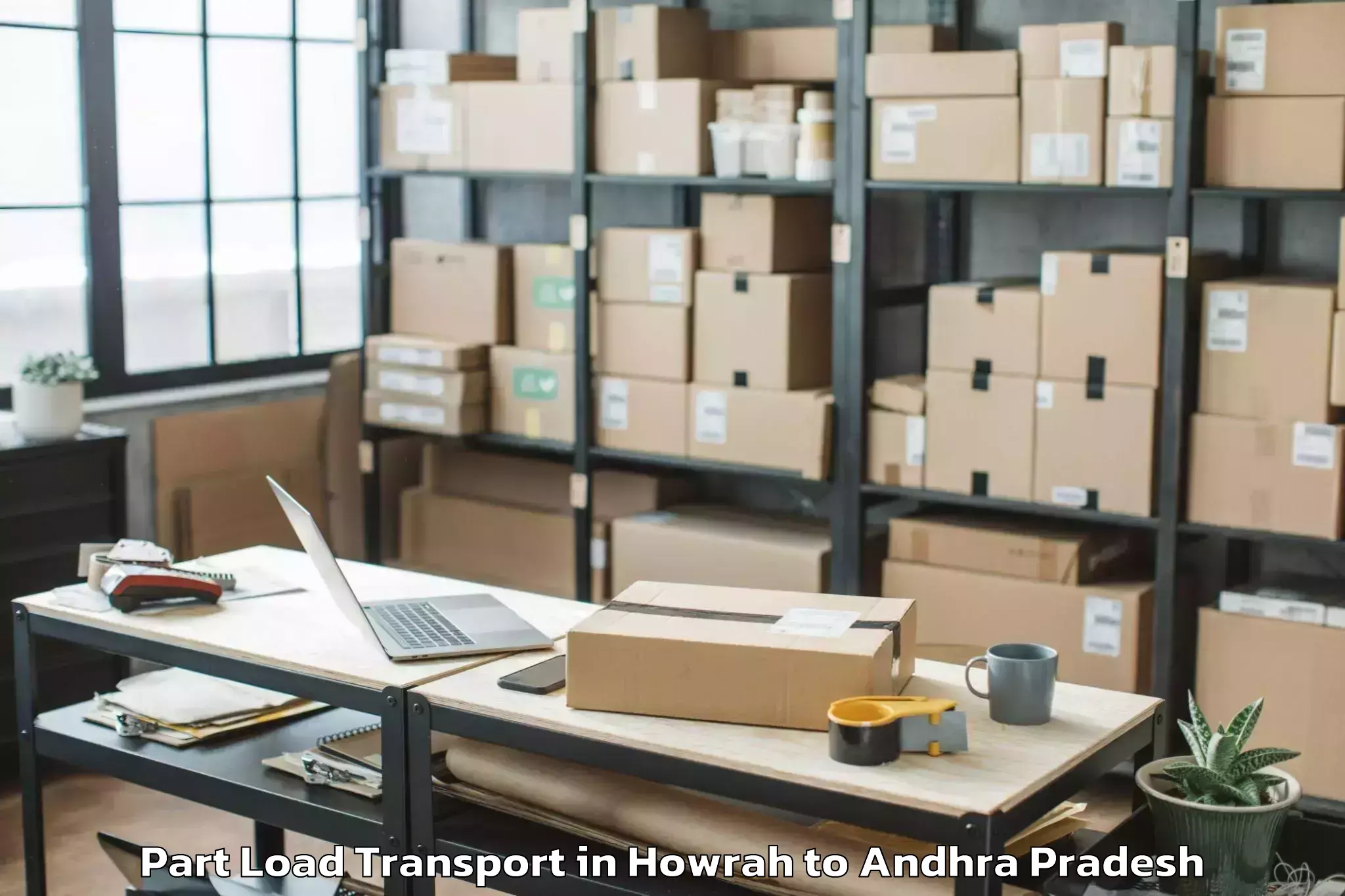 Book Howrah to Kamepalle Part Load Transport